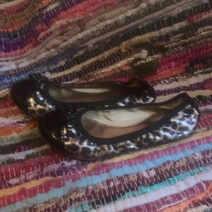 Animal print slip on shoes